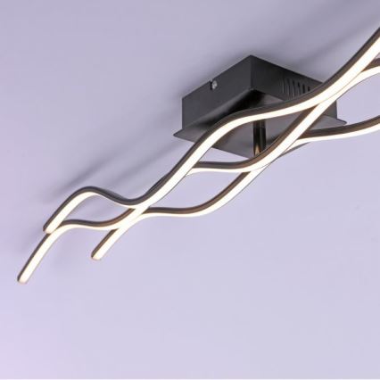 Leuchten Direkt 15167-18-LED Pintakiinnitteinen kattovalaisin WAWE 2xLED/12,5W/230V+LED/17W musta