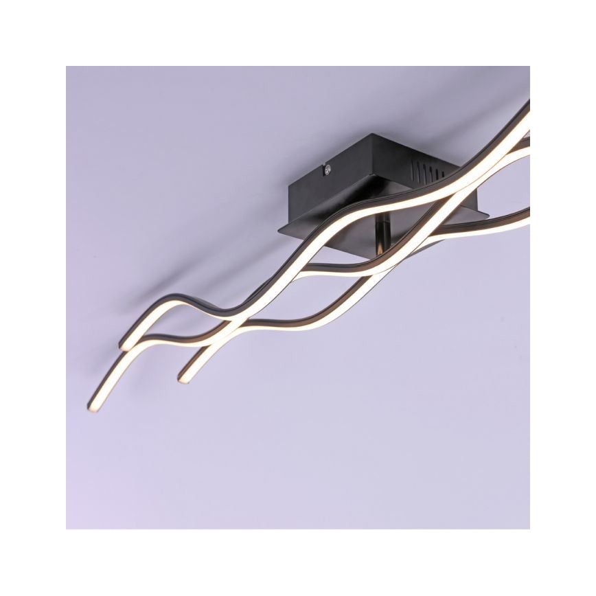 Leuchten Direkt 15167-18-LED Pintakiinnitteinen kattovalaisin WAWE 2xLED/12,5W/230V+LED/17W musta