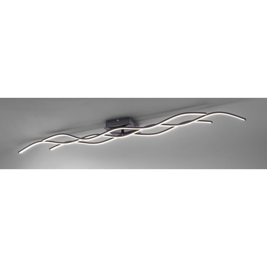 Leuchten Direkt 15167-18-LED Pintakiinnitteinen kattovalaisin WAWE 2xLED/12,5W/230V+LED/17W musta