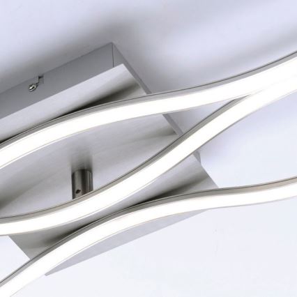 Leuchten Direkt 15167-55 - LED pinta-asennettava kattovalaisin WAWE 2xLED/12,5W/230V+LED/17W mattakromi