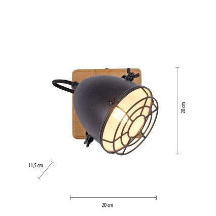 Leuchten Direkt 15171-18 - Seinävalaisin BEETLE 1xE14/10W/230V mänty