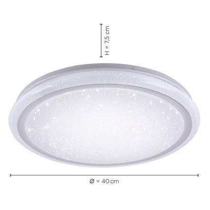 Leuchten Direkt 15220-16 - LED RGB Himmennettävä kattovalo LUISA LED/28W/230V + kauko-ohjain