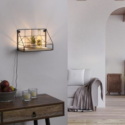 Leuchten Direkt 15276-18 - Shelf LED-valolla BOARD 2xLED/1,75W/230V 30 cm eukalyptus