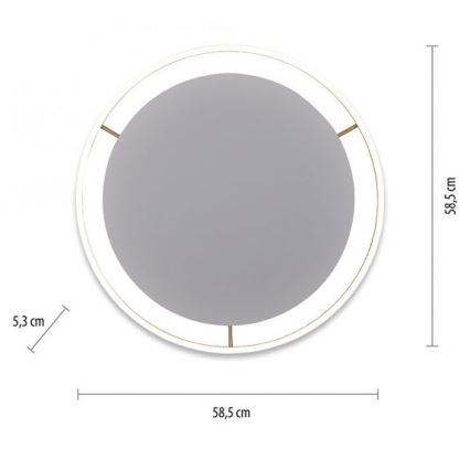 Leuchten Direkt 15392-60 - Himmennettävä LED-kattovalo RITUS LED/30W/230V messinki