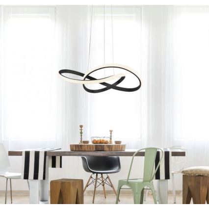 Leuchten Direkt 15402-18-LED Himmennettävä kattokruunu johdossa MARIA LED/25W/230V musta