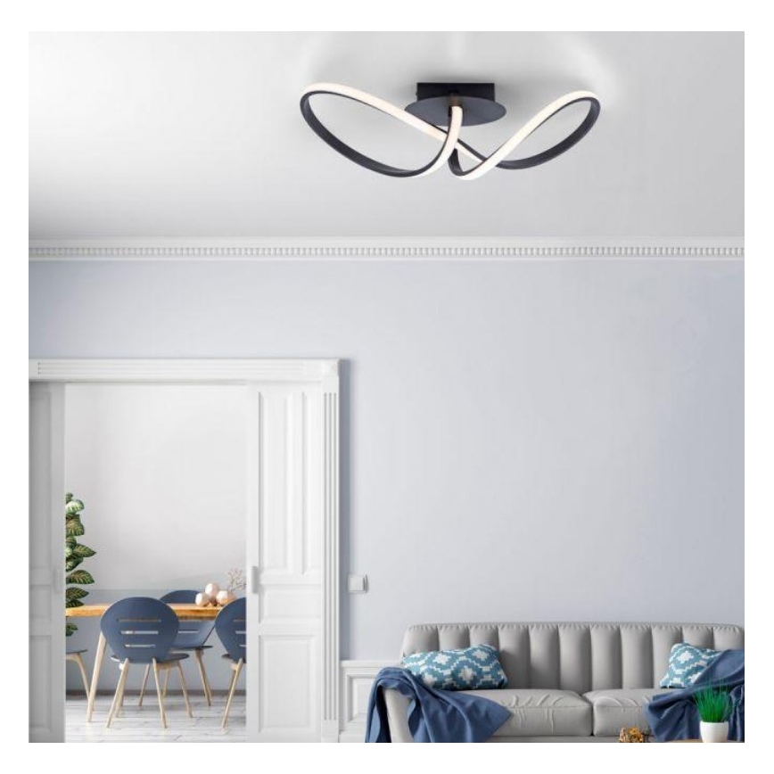 Leuchten Direkt 15403-18 - LED Himmennettävä pinta-asetettava kattokruunu MARIA LED/16W/230V musta