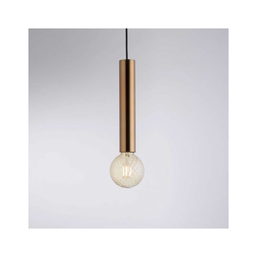 Leuchten Direkt 15617-60 - Riippuvalaisin BRUNA 1xE27/60W/230V messinki