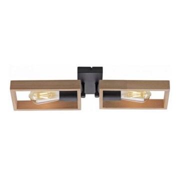 Leuchten Direkt 15657-18 - Kiinteä kattokruunu FRANKY 2xE27/60W/230V akaasia