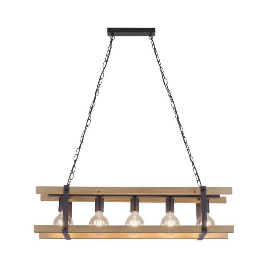 Leuchten Direkt 15685-79 - Kattokruunu ketjussa EDITH 5xE27/60W/230V mänty