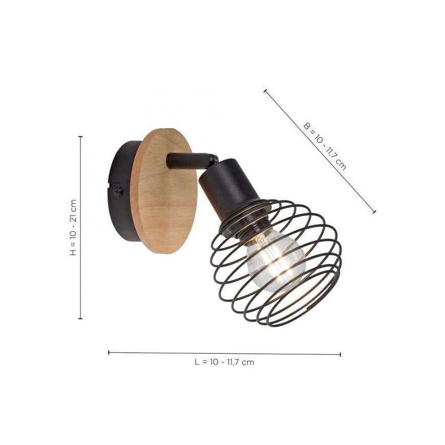 Leuchten Direkt 15921-79 - Seinäkohdevalo EUGEN 1xE14/40W/230V tammi