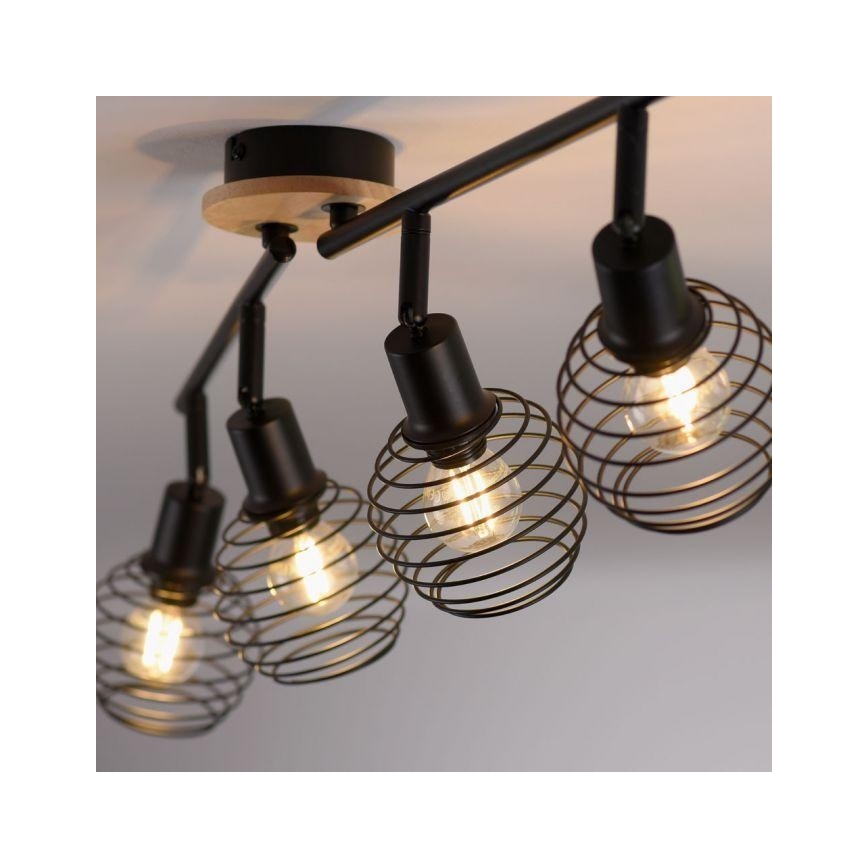 Leuchten Direkt 15924-79 - Kohdevalo EUGEN 4xE14/40W/230V tammi