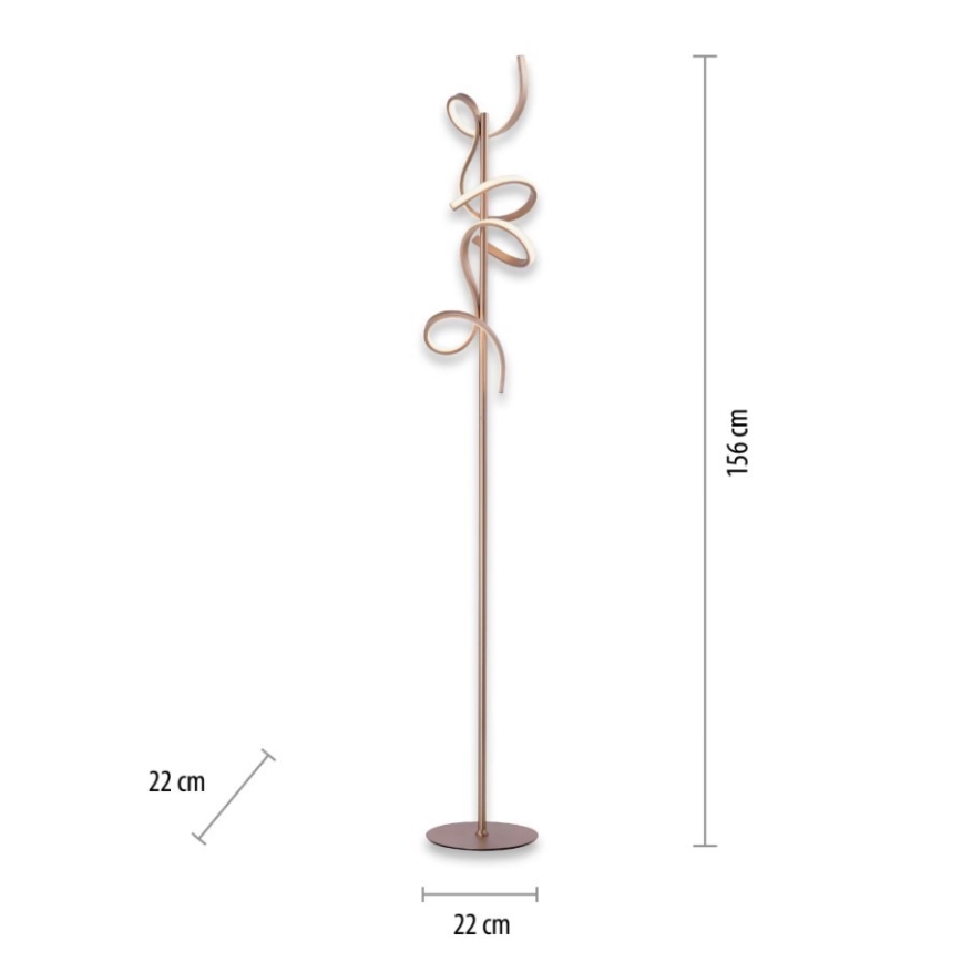 Leuchten Direkt 19031-60 - Himmennettävä LED-lattiavalaisin CURLS LED/22W/230V