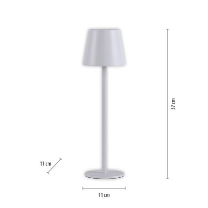 Leuchten Direkt 19250-16 - LED-ulkovalaisin himmennettävällä ladattavalla pöytävalaisimella EURIA LED/3W/5V 2600 mAh IP54 valkoinen