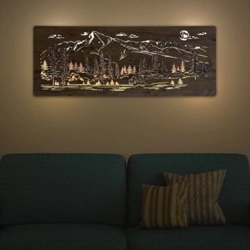 Li-Go 23524/DUB2 - Himennettävä LED-seinäkoriste LED/24W/230V 130x50 cm tammi/Vuoristomökki