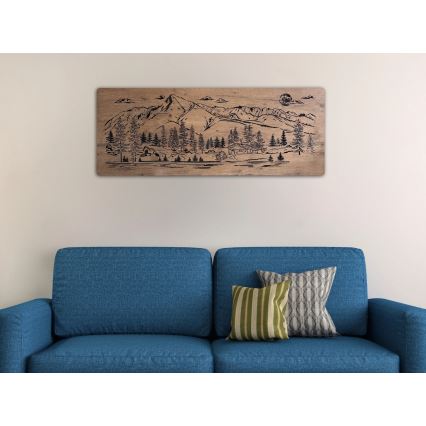 Li-Go 23524/DUB2 - Himennettävä LED-seinäkoriste LED/24W/230V 130x50 cm tammi/Vuoristomökki