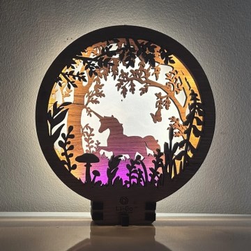 Li-Go 23568/DUB2 - Himmennettävä LED-pöytävalaisin LED/12W/230V 20x22 cm tammi/yksisarvinen