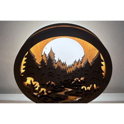 Li-Go 23580/DUB2 - Himmennettävä LED-pöytäkoriste LED/12W/230V 20x22 cm tammi/Metsässä