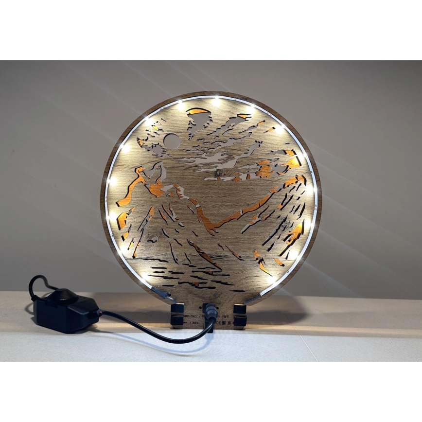 Li-Go 23595/DUB2 - Himmennettävä LED-pöytäkoriste LED/12W/230V 20x22 cm tammi/karhut