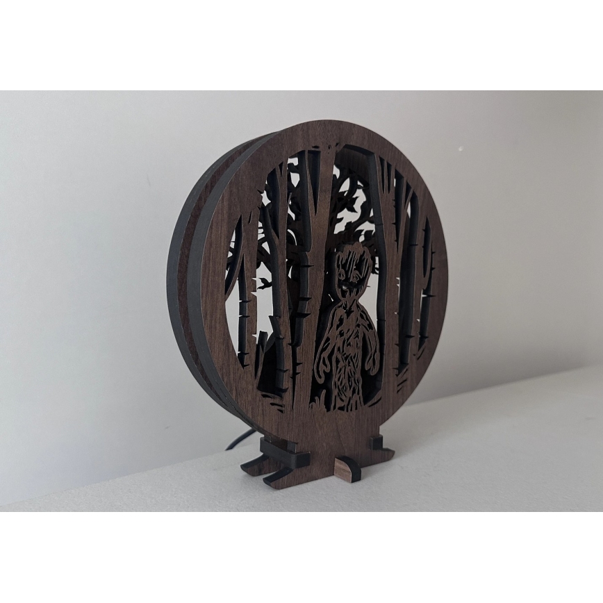 Li-Go 23613/DUB2 - Tyylikäs himennettävä LED-pöytäkoriste, LED/12W/230V, 20x22 cm, tammi/Grut