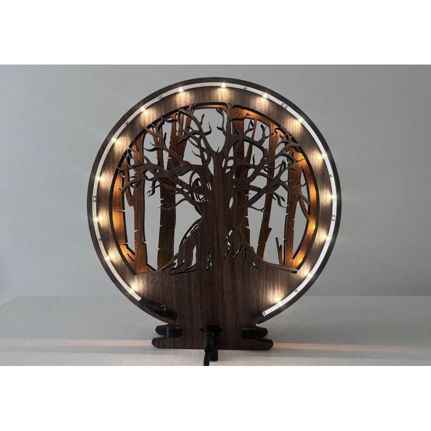 Li-Go 23613/DUB2 - Tyylikäs himennettävä LED-pöytäkoriste, LED/12W/230V, 20x22 cm, tammi/Grut