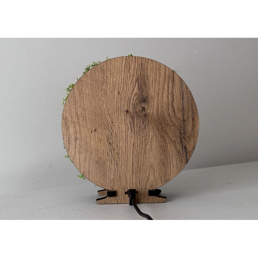 Li-Go 23622/DUB2 - LED-himmennettävä pöytäkoristevalaisin LED/12W/230V 20x22 cm tammi/risti sammalessa