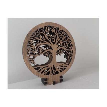 Li-Go 23648/DUB2 - Himennettävä LED-pöytäkoriste LED/12W/230V 30x31 cm tammi/Elämänpuu