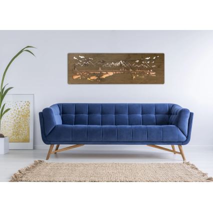 Li-Go 4778/A/4 - himmennettävä LED-seinäkoristevalaisin LED/10W/5V 30000 mAh 120x40 cm tammi/Järvi