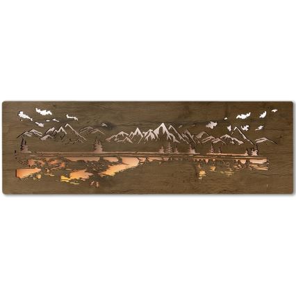 Li-Go 4778/A/4 - himmennettävä LED-seinäkoristevalaisin LED/10W/5V 30000 mAh 120x40 cm tammi/Järvi