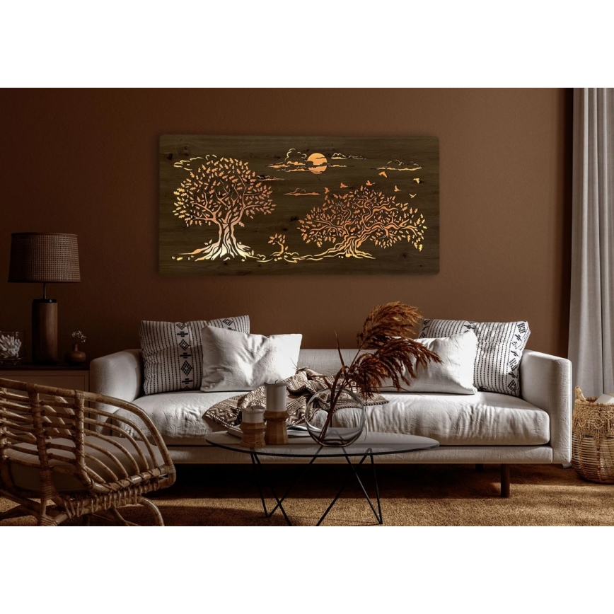 Li-Go 5307/DUB2 - LED-himmennettävä seinävalaisin LED/24W/230V 120x60 cm tammi/kolme tammea