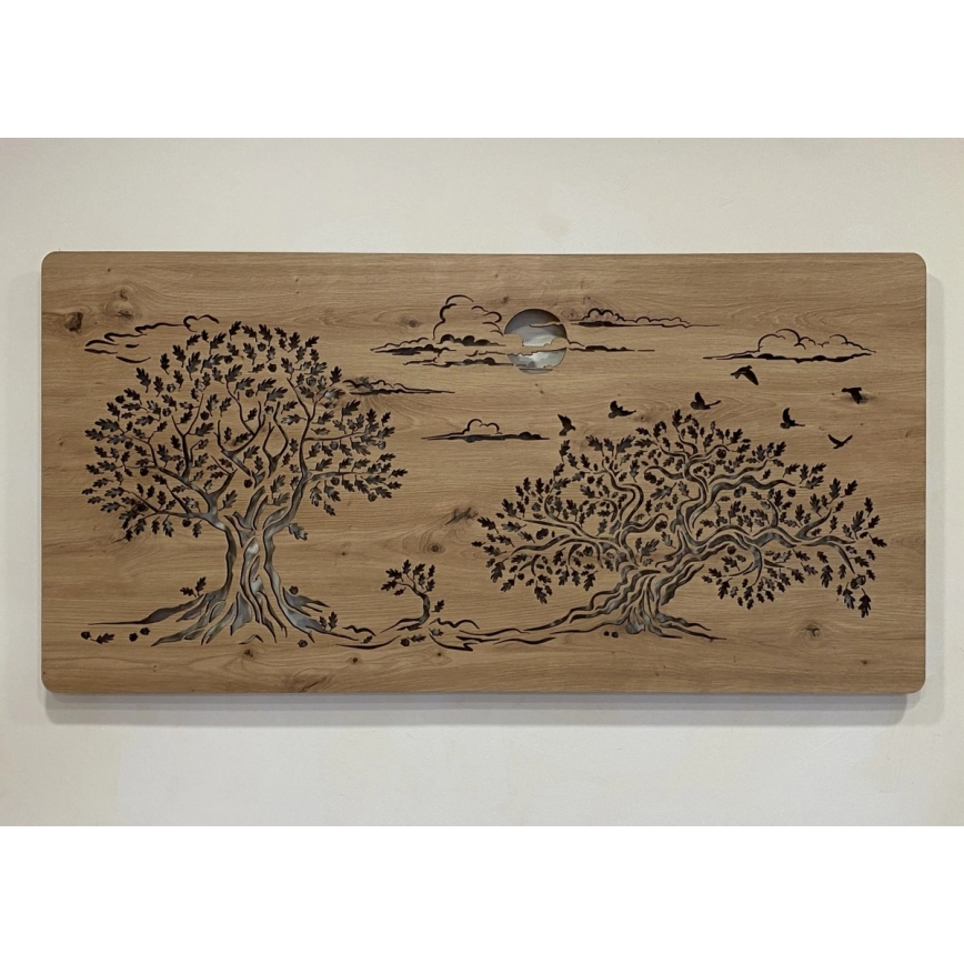 Li-Go 5307/DUB2 - LED-himmennettävä seinävalaisin LED/24W/230V 120x60 cm tammi/kolme tammea