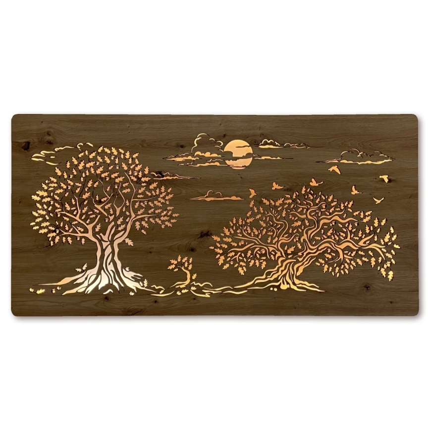 Li-Go 5307/DUB2 - LED-himmennettävä seinävalaisin LED/24W/230V 120x60 cm tammi/kolme tammea