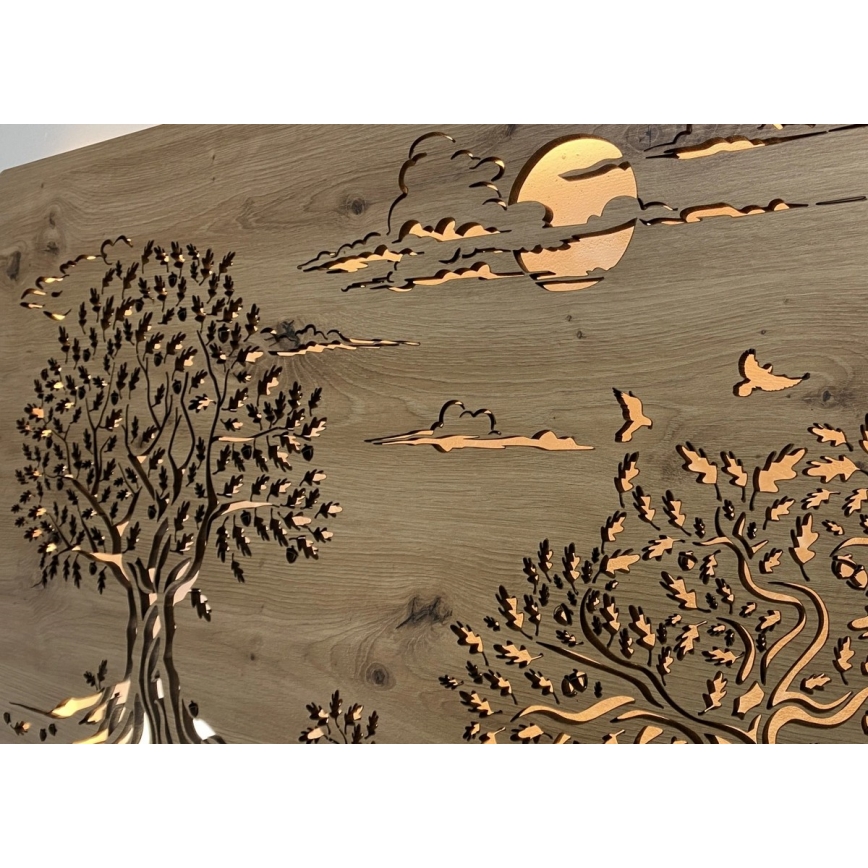 Li-Go 5307/DUB2 - LED-himmennettävä seinävalaisin LED/24W/230V 120x60 cm tammi/kolme tammea