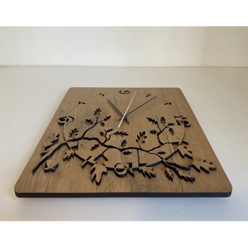 Li-Go 5499/DUB2 - Seinäkello 1xAA 40x40 cm tammi