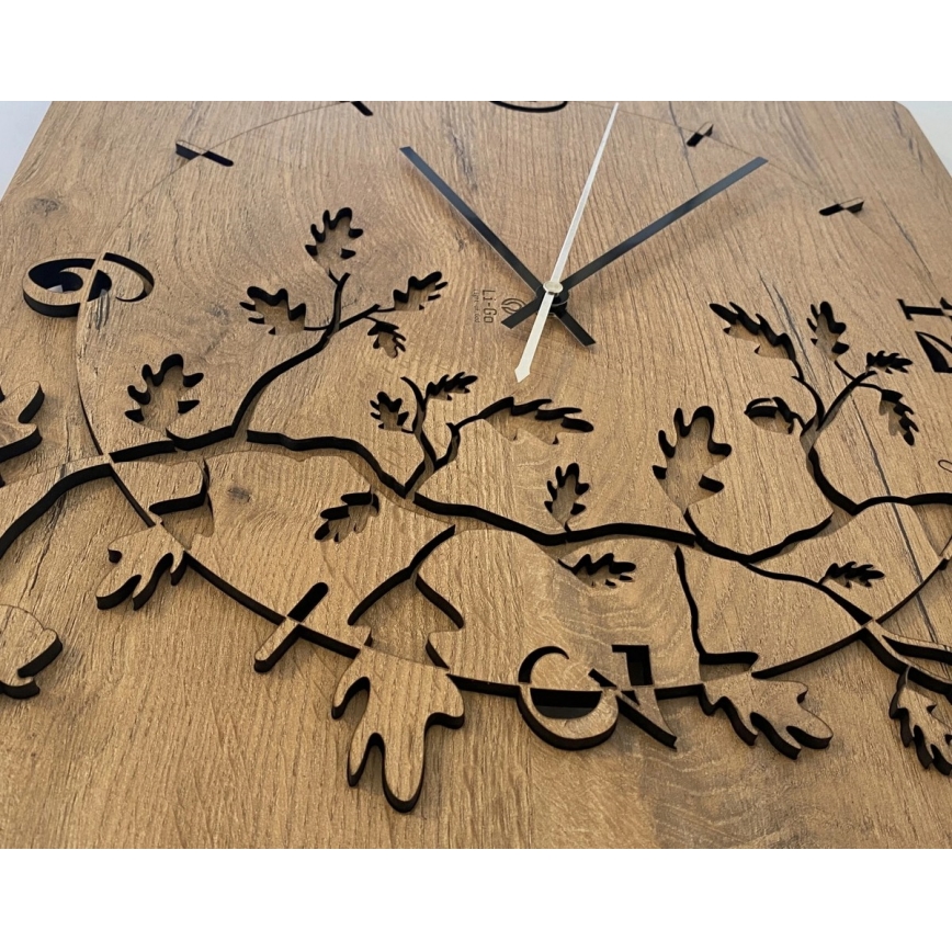 Li-Go 5499/DUB2 - Seinäkello 1xAA 40x40 cm tammi