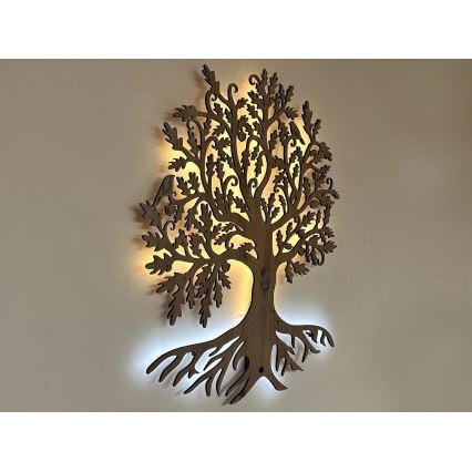 Li-Go 5729/DUB2 - LED-seinäkoriste liiketunnistimella LED/10W/5V 90x110 cm tammi
