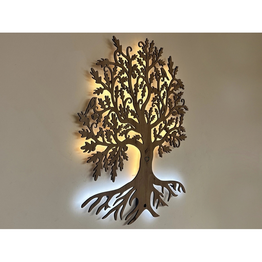 Li-Go 5729/DUB2 - LED-seinäkoriste liiketunnistimella LED/10W/5V 90x110 cm tammi