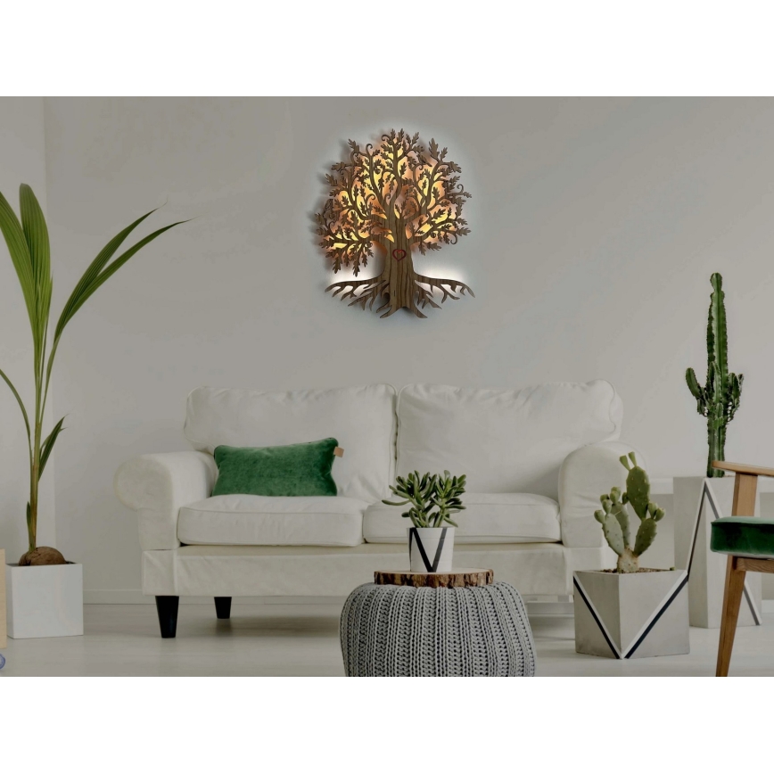 Li-Go 5747/DUB2 - LED Himmennettävä seinäkoriste LED/10W/230V 45x55 cm tammi