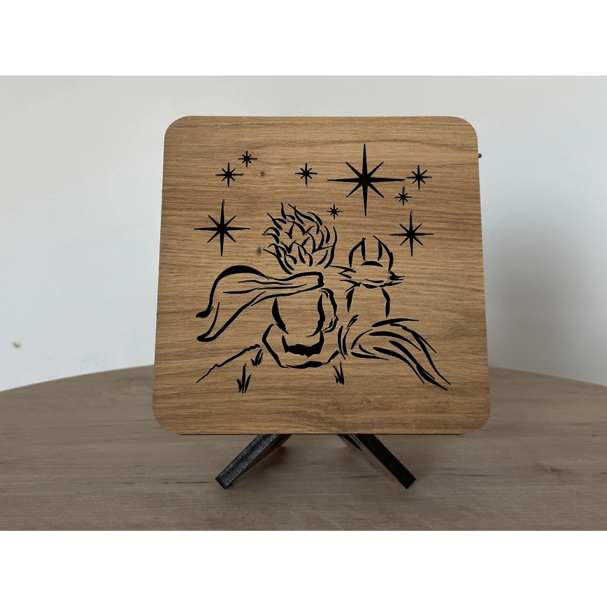 Li-Go 5788/DUB2 - LED Pöytäkoriste LED/12W/230V 19x19 cm tammi/Pieni prinssi