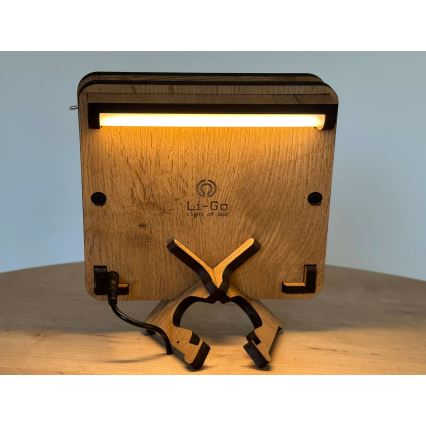 Li-Go 5788/DUB2 - LED Pöytäkoriste LED/12W/230V 19x19 cm tammi/Pieni prinssi