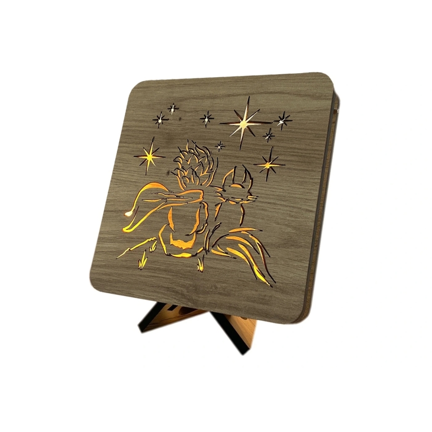 Li-Go 5788/DUB2 - LED Pöytäkoriste LED/12W/230V 19x19 cm tammi/Pieni prinssi