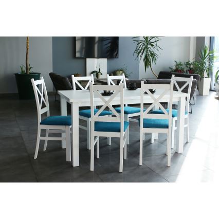 Laajennettava ruokapöytä LIAM valkoinen