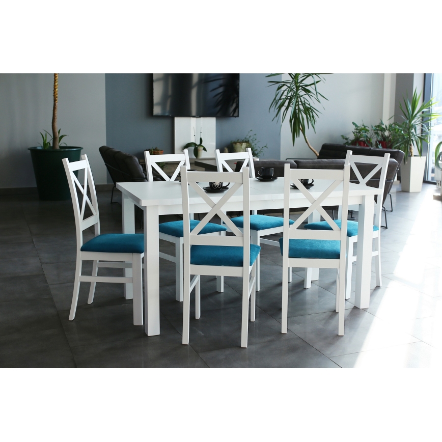 Laajennettava ruokapöytä LIAM valkoinen