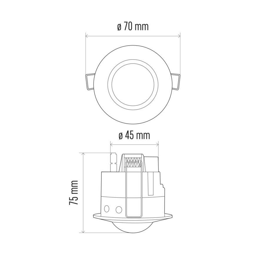 Liiketunnistin upotettu PIR B 360° 1200W/230V valkoinen