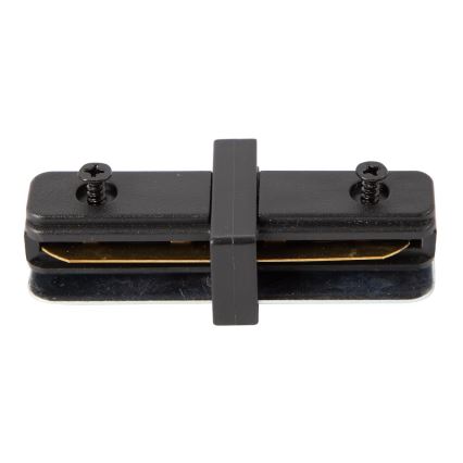 Liitin valaisimille kiskojärjestelmässä 1-vaiheinen suora musta