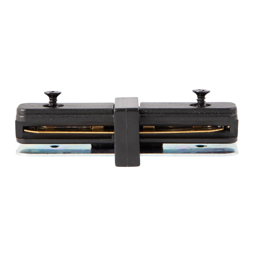 Liitin valaisimille kiskojärjestelmässä 1-vaiheinen suora musta