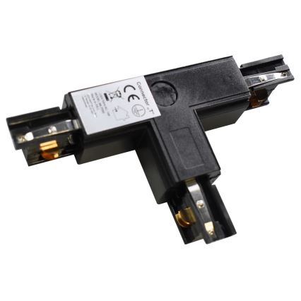 Liitin valaisimille kiskojärjestelmässä 3-vaihe TRACK musta tyyppi T