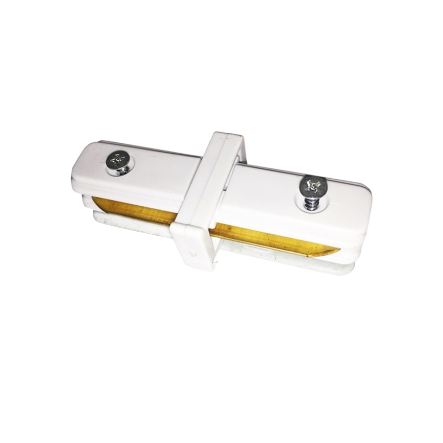 Liitin valaisimille kiskojärjestelmässä. CONNECTOR RS VALKOINENtasainen