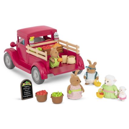 Li'l Woodzeez - Lelusetti viljelijän kuorma-auto ruokaständin kanssa 3xAAA