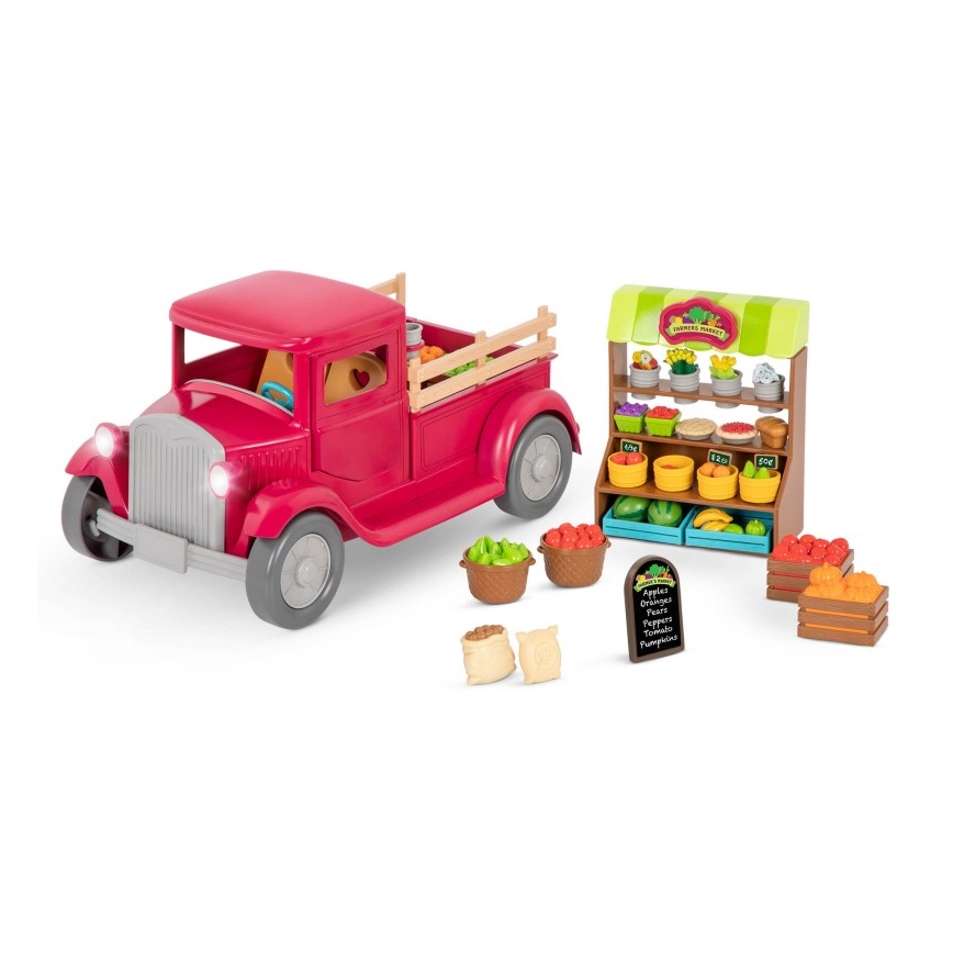 Li'l Woodzeez - Lelusetti viljelijän kuorma-auto ruokaständin kanssa 3xAAA