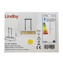 Lindby - Himmennettävä kattokruunu johdossa MARIAT 4xE27/60W/230V